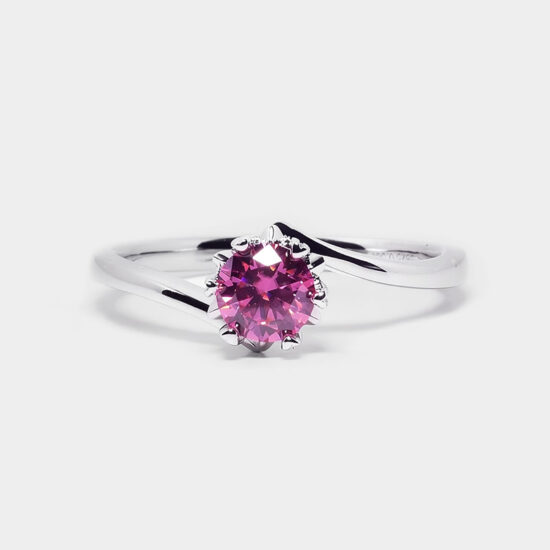 Anillo Pop Moissanita Pink VVS1