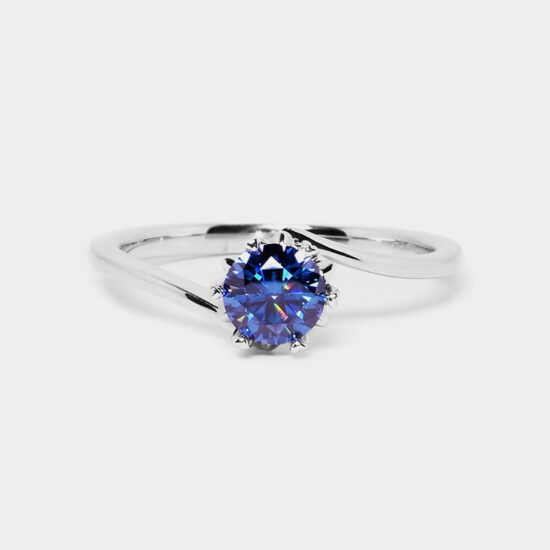 Anillo Pop Moissanita Royal Blue VVS1