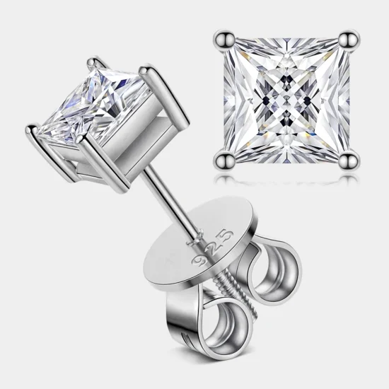 Aros Princesa Moissanita VVS1